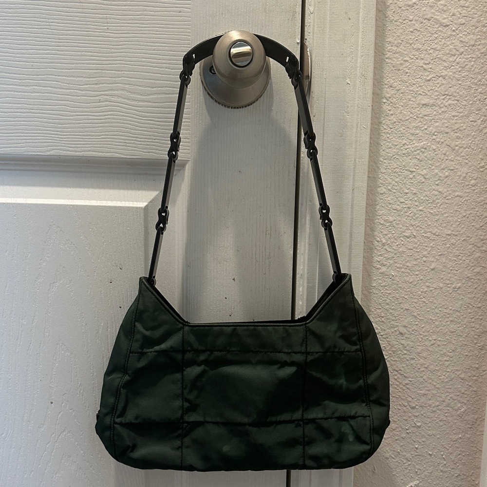 Vintage PRADA Quilted Olive Green Shoulder Bag
